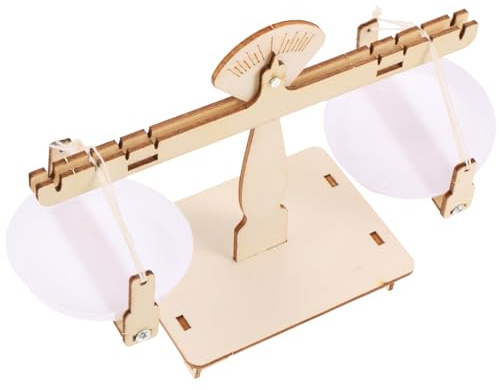 Gogogmee Hölzerne Balancewaage Selbstgemacht Lernspielzeug Für Kinder Kleines Holzmodell Mit Tablett Pädagogisches Bastelset Für Gleichgewicht Und Gewichtserfahrung