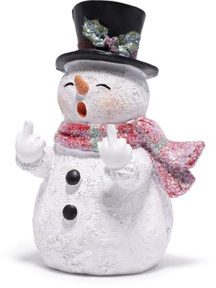Hodao Christmas Snowman Figurine Decoration, Funny Winter Finger Statue | Funny Novelty Snowman, Ideal for Home, Office, Desk, Tabletop, Christmas Parties, Holiday Decor and Gag Gifting