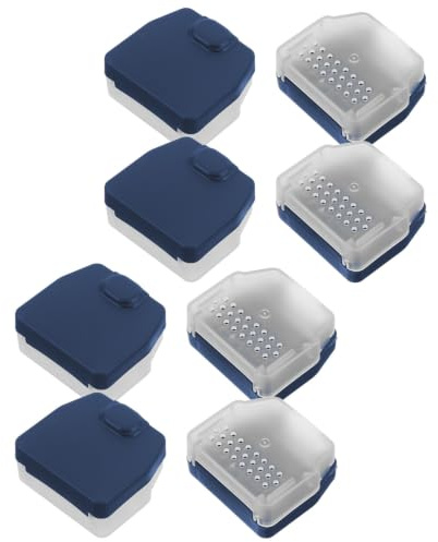 OFFIGAM 8pcs Portable Manual Razor Protector Case with Ventilated Design and Clip on Feature, Plastic Mini Safety Razor Cover for Travel and Bathroom Use, Preserves Blade’s Edge
