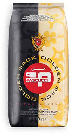 Caffè Pascucci | Caffè in Grani Miscela Golden Sack Tostatura Chiara 1 Kg Sacchetto Salva Aroma