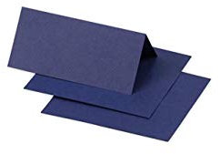 Clairefontaine 75068C - Paquet de 25 Marque-Places - Format 8,5x8cm - 210g/m² - Coloris Bleu Nuit - Invitation Evènements et Correspondance - Gamme Pollen - Papier Premium Lisse