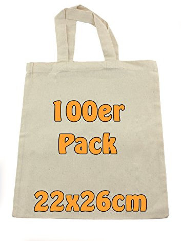Cottonbagjoe | 10 kleine Apothekertaschen | perfekt zum Bemalen | mit Henkel |Jutebeutel | Geschenktasche | unbedruckt | Bauwolltasche | DIY | 22x26cm | kleine Stofftasche zum Basteln