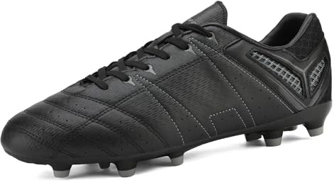 DREAM PAIRS Men's Outdoor Athletes Cleats Football Boots Soccer Shoes Sneakers and Teen Training,Size 10,Black/Grey,160471-M