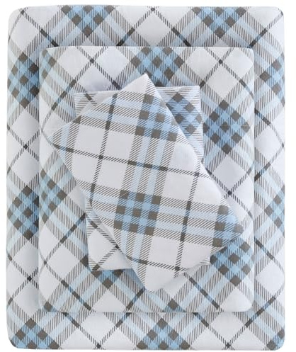 Sleep Philosophy True North - Set di biancheria da letto in flanella calda al 100% in cotone 100% – Stampa con animali e stelle, set di biancheria da letto ultra morbido per il freddo, 4 pezzi