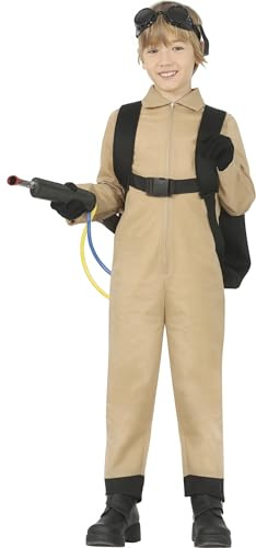 FIESTAS GUIRCA | Disfraz Phantom Hunter Infantil (10-12/Años) - Mochila y Mono para Cazador Fantasma - Disfraces de Halloween, Carnaval y Fiestas de Terror - Ideal para Niños y Niñas - Beis y Negro