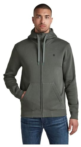 G-STAR herr premium Core Hooded Zip Thru tröja huvtröja, Grå (grafit D16122-c235-996), XXL
