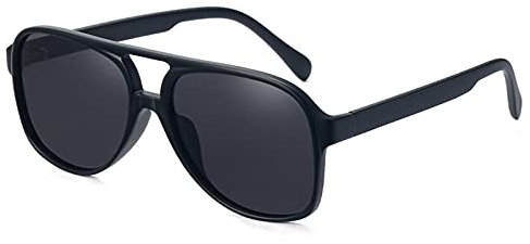 YOJUED Retro Sonnenbrille Gelb Gradient Brille Vintage Tinted Sunglasses für Damen Herren(Matt Schwarz)