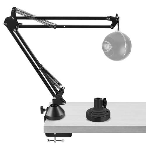 Geekria para Creadores Brazo de micrófono compatible con Blue Yeti, Yeti X, Yeti Pro, Snowball ICE, G Yeti GX, brazo boom con adaptador de brida para mesa, soporte de suspensión, soporte de escritorio