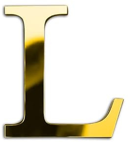 ZoTuoART Doré Lettres miroir en acrylique 3D épais de 20 cm - Grande taille - Autocollants muraux de sécurité - Lettre L