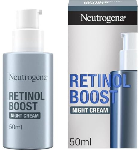 Neutrogena Crema viso notturna al retinolo Boost (1 x 50 ml), leggera idratante notturna con retinolo e acido ialuronico, crema notte nutriente per la pelle invecchiata