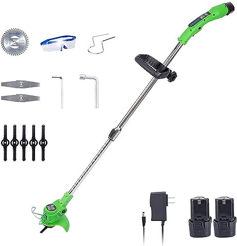 Corta Cespedes pequeños electrico Cortacésped eléctrico, cortacésped eléctrico rotativo de 12V, cortacésped telescópico portátil Recargable para jardín