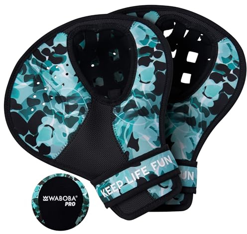 Waboba Catch Water Gloves Pro Water Bouncing Ball Set - for Beach Games & Swimming Pool Toys – 2 Baseball Style Mitts for Catching Water Balls – One Size Ambidextrous Design, Black