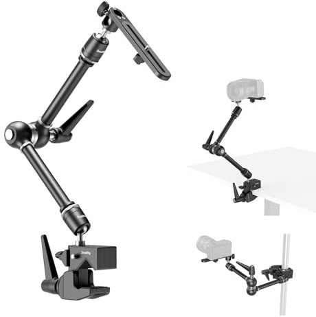 SMALLRIG Magic Arm de Fricción, Soporte para Cámara con Súper Abrazadera y Plataforma para Cámara, Ahorrador de Espacio en El Estudio, Soporte Resistente para Luces y Cámaras - 4862