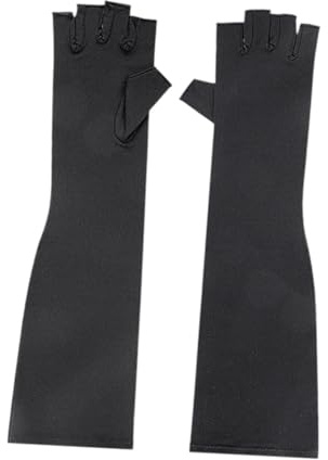 perfk Guantes de compresión largos, protección de manos, guantes para juegos, guantes deportivos transpirables, guantes sin dedos para correr, entrenamiento, L 39.5cmx11.5cm