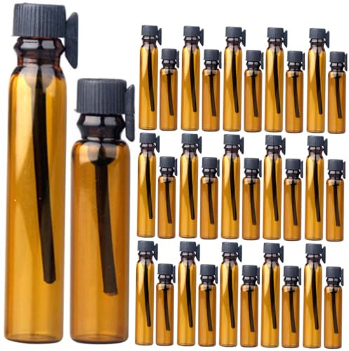 SOESFOUFU 50pcs Empty Dropper Glass Essential Oil Bottles Sample Bottles for Travel Oil Dispensing