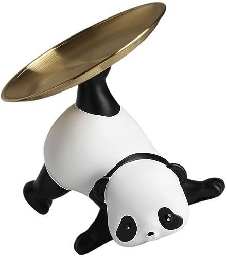 FONDOTIN Plateau de Rangement pour Clés et Bijoux Décoratif Panda Coupelle Résine pour Clés et Petits Objets