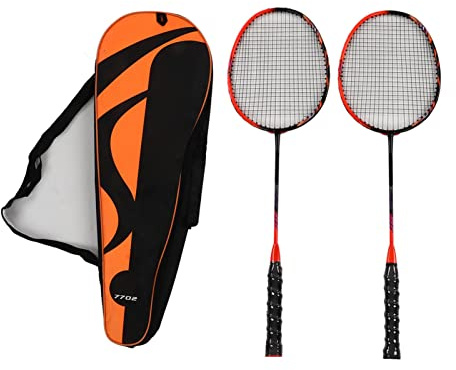 Segrehy Set de bádminton profesional para juego naranja de aleación de carbono para exterior