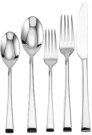 Mikasa Rockford 20-Piece Flatware Set for 4, 18/0 Stainless Steel Silverware, Includes Forks, Knives, Spoons, Durable Everyday Cutlery Set