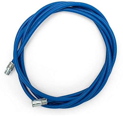BARETTO Rallonge Flexible Acier Bleu pour Kit Nettoyage Poêles à Granulés, Rallonge 3 Mètres pour Nettoyage Poêles avec Courbe à 90°, Convient aux Poêles à Granulés avec Courbes (3m)