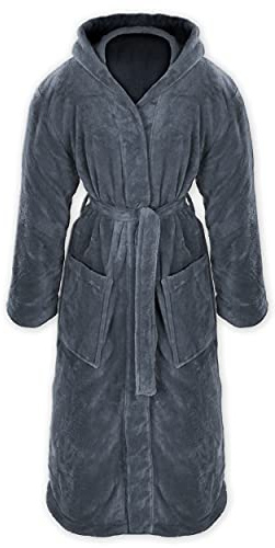 Gräfenstayn® Gosig fleece-badrock för kvinnor och män, storlek S–XXXL, Oeko-Tex Standard 100, flanellfleece