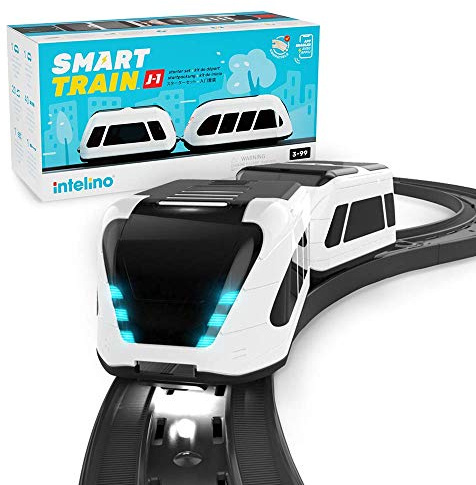 intelino Smart Train Starter Set: Award-Winning Robot Toy Train; App-Based + Screen-Free Drive Modes; 3 Free Apps for Playing and Learning; Programmable with Color Tiles, Scratch & Python; for Ages 3+