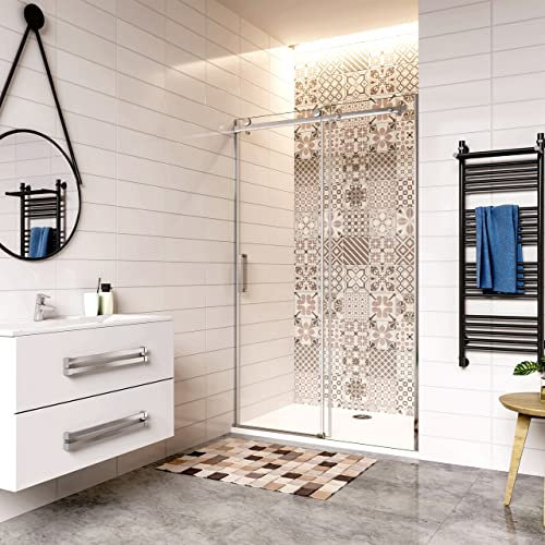 AICA Box Doccia Porta per Doccia Scorrevole Nicchia Apertura Anticalcare Vetro Temperato 8mm 120x195cm