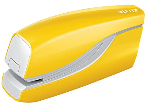 Leitz WOW Elhäftare, 10 ark, batteridriven, gul, 55661016