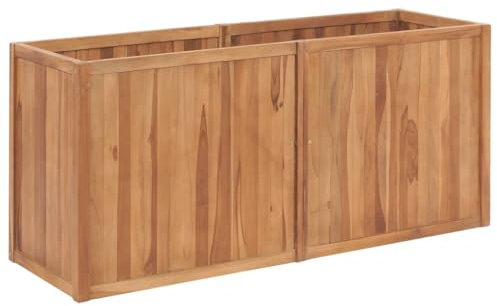 vidaXL Teak Massiv Hochbeet Pflanzkasten Pflanzkübel Blumenkasten Blumentopf Blumenkübel Pflanzbeet Blumenbeet Gemüsebeet 150x50x70cm