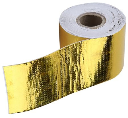 Qiilu Heat Reflective Gold 1 Rotolo Di Nastro Per Scudo Termico Per Auto, Nastro Adesivo Riflettente Per Scudo Termico Dorato Per Auto(10 M * 5 Cm) Adatto Per Cinta Anticalorica Adhesiva-cinta