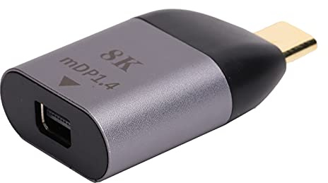 USB C Till Mini Displayport 1.4 Adapter, 8K USB-C O Mini Displayport Adapter Aluminiumlegeringskonverterare Elektroniska Komponenter