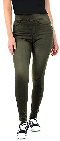 M17 Women Ladies Denim Jeans Jeggings Skinny Fit Classic Casual Trousers Pants with Pockets (26, Khaki) Pantalones de Mezclilla para Mujer, Ajustados, clásicos, Informales, con Bolsillos, Caqui, 54