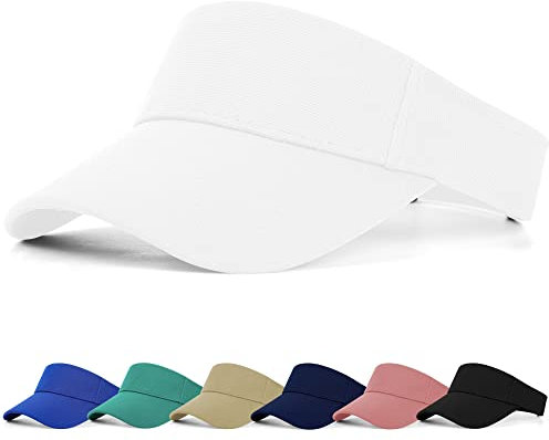 FCHUI Visor Cap Sonnenhut, Sandwich Golf Tenniskappe mit Sonnenblende, Baseball Kappe Baseballmütze Einstellbar Sommerhut mit Klettverschluss Freizeit Sommer Unisex (Weiß)