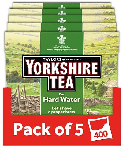 Yorkshire Tea Hard Water, 5 Boxes of 80 Tea Bags (Total 400 Bags)