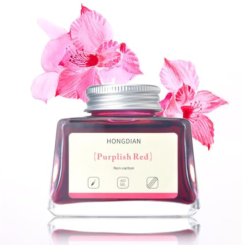Asvine Hongdian Fountain Pen Ink Bottle Purplish Red 60ml Carbonless Artist Calligraphy Ink