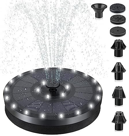 Pompe solari per l'acqua, 20 CENTIMETRI di Diametro 24Led 24LED Fontana Solare Galleggiante 2000mAh Batteria Fontana Pompa for In Piedi Galleggiante Vaschetta Acqua pompa for Giardino Patio Stagno