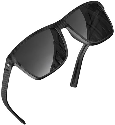 grinderPUNCH Gafas de Sol Hombre Polarizadas XL Gafas de Sol Deportivas Hombre para Ciclismo, Running, Carrera y MTB – Gafas Polarizadas Mujer UV400 Protección - Negro