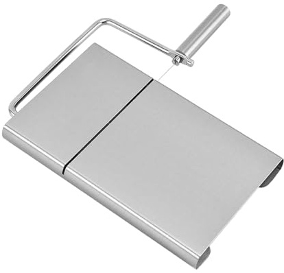 ZONADAH Ostskärare, rostfritt stål, ost, skinka, smörskärare, ostskivare, tråd, för mjuk och halvhård ost, smörkorv, robust osthyvel för blockost, 23 x 13,1 x 2 cm