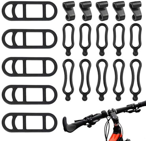 15 Piezas Soporte de Banda de Goma Bicicleta, Silicona Para Linterna Bicicleta con 5 Ganchos en Forma de S, Correa de Silicona Elásticos para Bicicleta Telefono Cellulare Navigatore Altoparlante