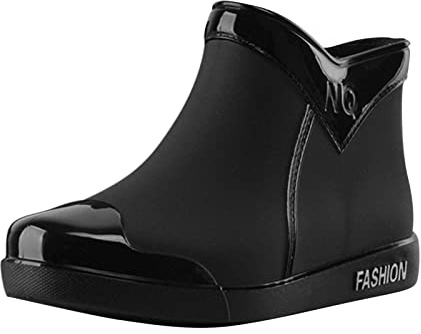 Bottes De Pluie Femme pour Equitation Santiags Noires Impermeable Bottines Botte Elegante Caoutchouc Confort Bottine Chaussure Hiver Fantaisie Boots Classic Cuir