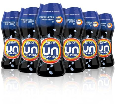 Lenor Profumatore Bucato Perle Profumate Lavatrice, Unstoppables Dash, Maxi Formato 6 x 195g, Intensificatore Di Profumo