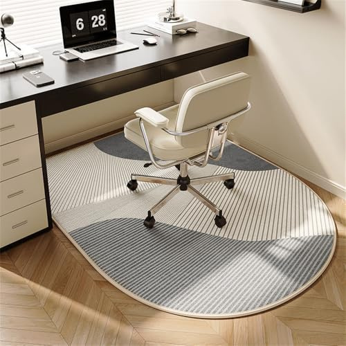 Odot Tappeto Sedia Ufficio Gaming,Moderno Tappeto Salvapavimento Antiscivolo Protettore del Pavimento Tappetino per Sedia da Ufficio con Ruote per Parquet Pavimenti Duri (strisce grigie,100x120cm)
