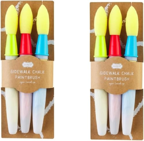 Pinceles de tiza para acera, tiza sin polvo para niños, juego de pinceles de colores, DIY, lavable, no tóxico, lavable, tiza para niños pequeños, dibujo, escritura para exteriores, arte, juego, fácil
