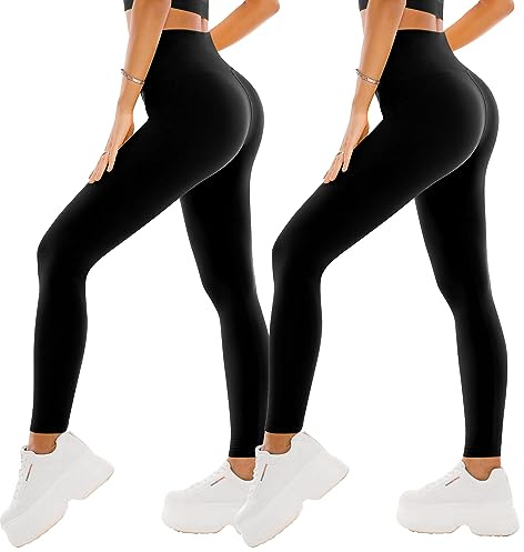 SINOPHANT Confezione da 2 leggings da donna a vita alta - Leggings sportivi elastici pantaloni yoga opachi fitness palestra yoga, 4XL