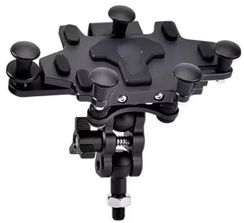 Soporte De Navegación para Teléfono Móvil con Ajuste Giratorio De Aleación Mejorado 2024 Soporte Amortiguador para Motocicleta Y Bicicleta. Soporte navegación(H98 Black)