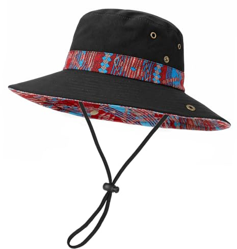 AYPOW Unisex UPF 50+ Sun Bucket Hat, Fashion Lightweight Quick Dry Breathable Waterproof Packable Adjustable Outdoor Hat, Cowboy Boonie Hat Safari Hat Hiking Beach Sports Holiday for Men and Women
