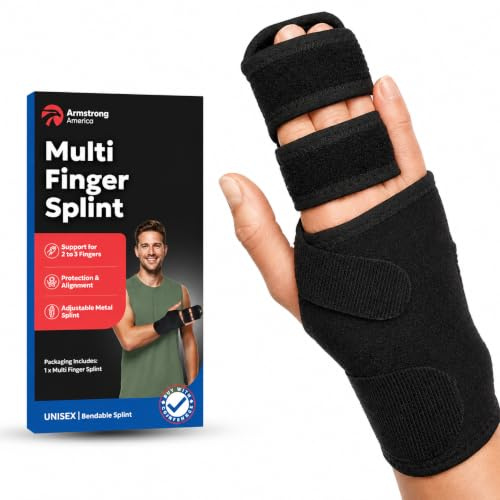 Trigger Finger Splint Finger Brace | Middle Finger Splint | Splint For Fractures, Broken Ring Finger, Arthritis, Tendonitis | Mallet Finger Splint Straightener Immobilizer | (RIGHT SMALL/MEDIUM)