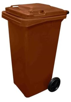 Jardin202 - Contenedor de Basura Reciclables de Colores con Ruedas 240L | 240 L (Marrón)