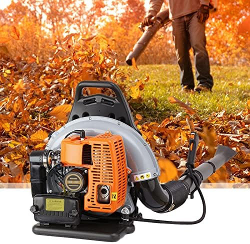 65CC Benzin Laubbläser Gebläse Rückentragbar 3,6PS 2-Takt Garten Rückenlaubbläser Rucksack Blätter Gebläse, Ventilator Laubbläser 2,7 Kw / 6800 RPM