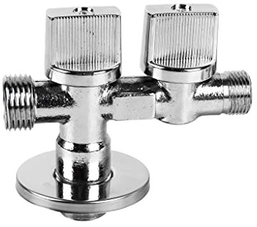 Cofan Válvula de Escuadra con Doble Salida | Medidas: 1/2 x 1/2 x 3/8 | Fabricada en Latón CW617N | Rosca de Entrada a Gas