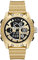 Armani Exchange Herrenuhr , AnaDigi Uhrwerk, 46MM Gold ABS Gehäuse mit Polyurethan Armband, AX2966